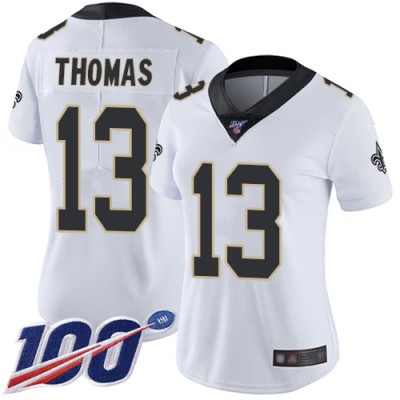 Nike New Orleans Saints #13 Michael Thomas White Women's Stitched NFL 100th Season Vapor Limited Jersey